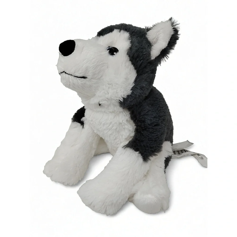 IKEA LIVLIG Siberian Husky Plush Toy 11in Stuffed Animal Polyester Canine Gift